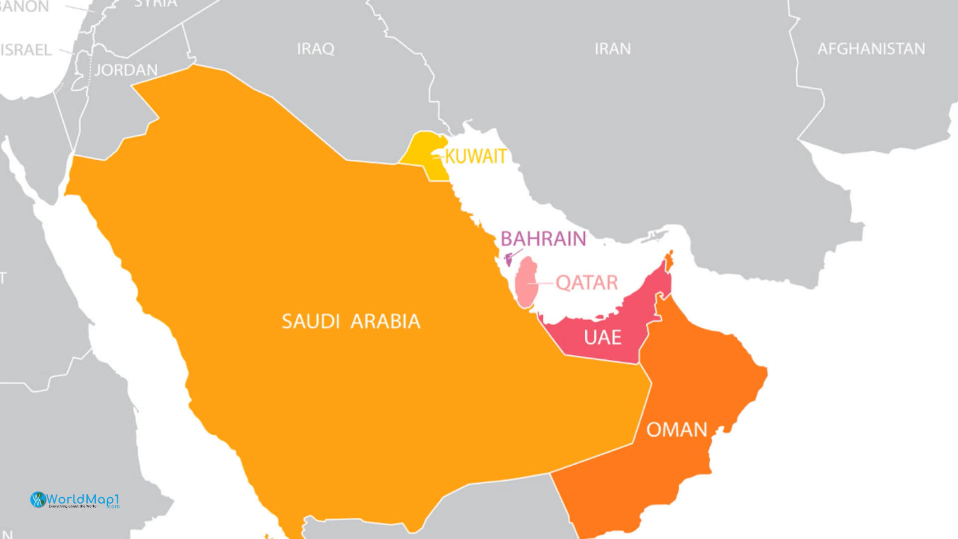 Qatar and Arab Countries Map